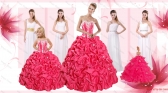 Appliques and Pick Ups Quinceanera Dress and White Long Dama Dresses and Strapless Flower Girl Dress XFNAOA58ZHTZ002FOR