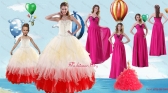 2016 Spring Beading Multi Color Quinceanera Gown and Hot Pink Sweetheart Long Prom Dresses and Halter Top Multi Color Little Girl Dress XFNAOA11ZHTZ001FOR