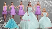 Cheap Sweetheart Beading Quinceanera Dress and Lilac Short Prom Dresses and Apple Green Spaghetti Straps Beading Pageant Dresses for Little Girl  XFNAOA02ZHTZ002FOR
