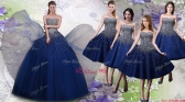 Most Popular Beaded Big Puffy Quinceanera Dress and Elegant Tea Length Navy Blue Dama Dresses  YCQD038-1ZHTZ003FOR
