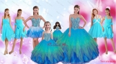 2016 Spring Perfect Beaded Multi Color Quinceanera Dresses and Aqua Blue Dama Dresses and Cute Straps Little Girl Dresses and Sexy Short Prom Dresses QDDTA83002PJTZ001FOR
