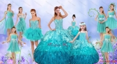 Popular Beaded Quinceanera Gown and Aqua Blue Dama Dresses and Pretty Multi Color Little Girl Dresses and Perfect Orange Prom Dresses QDDTA12002TZFXZHTZ001FOR