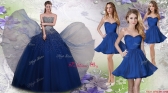 Pretty Navy Blue Really Puffy Quinceanera Dress and Fashionable Short Dama Dresses  YCQD038-1ZHTZ001FOR