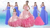 Ruffled Layers Sweetheart Quinceanera Dress and Elegant Ruching Long Dama Dresses and Rose Pink Floor Length Little Girl Dress XFNAO417ZHTZ001FOR