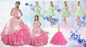 Ruffled Layers Sweetheart Quinceanera Dress and Ruching Apple Green Dama Dresses and Rose Pink Little Girl Dress XFNAO417ZHTZ003FOR