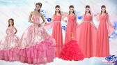 Ruffled Layers Sweetheart Quinceanera Dress and Watermelon Long Dama Dresses and Rose Pink Ball Gown Little Girl Dress XFNAO417ZHTZ002FOR
