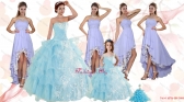 Strapless Ruffles Elegant Quinceanera Dress and Fashionable High Low Prom Dress and  Appliques and Ruffles Baby Bule Little Girl Pageant Dress XFNAO902ZHTZ002FOR