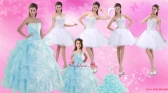 Strapless Ruffles Elegant Quinceanera Dress and Pretty Sweetheart Beading Prom Dress and Ruffles Baby Bule Little Girl Pageant Dress XFNAO902ZHTZ003FOR