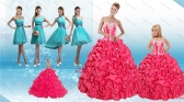 Sweetheart Pick Ups and Appliques Quinceanera Dress and Baby Blue Short Dama Dresses and Strapless Pick Ups Little Girl Dress XFNAOA58ZHTZ001FOR