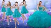 Wonderful Beaded and Ruffled Quinceanera Dress and Beautiful Straps Sequined Dama Dresses SWQD050MT-7ZHTZ001FOR