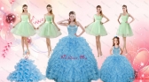 2016 Spring Ruffles Beading Ball Gown Quinceanera Dress and Sash Short Apple Green Dama Dresses and  Halter Top Little Girl Dress XFNAODVC1037ZHTZ001FOR