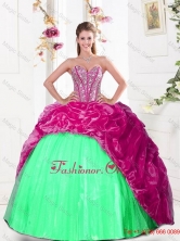 2015 Fashionable Sweetheart Quinceanera Gown with Beading and Pick Ups QDDTA30002-1FOR