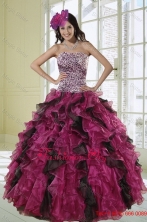 2015 Unique Ball Gown Dress for Quinceanera with Leopard Print XFNAO019TZFXFOR
