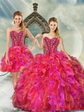 2015 Winter Unique Multi Color Quinceanera Dresses with Beading and Ruffles QDDTA2001-4FOR