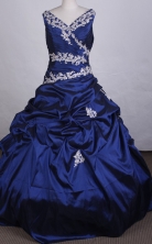 Affordable Ball gown V-neck Floor-length Quinceanera Dresses Style FA-C-045