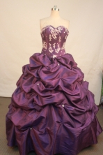 Affordable ball gown sweetheart-neck floor-length quinceanera dresses Style X042489