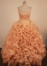 Beautiful Ball Gown Strapless Floor-length Quinceanera Dresses  Beading Style FA-Z-0238