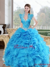 Beautiful Beading and Ruffles Sweetheart 2015 Quinceanera Dresses in Baby Blue QDDTA52002-1FOR