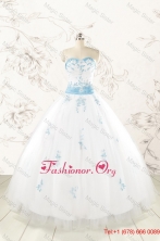 Discount Appliques and Beading White Ball Gown Quinceanera Dresses FNAO107FOR