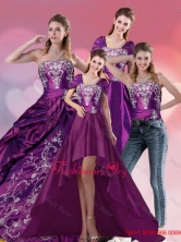Embroidery Strapless Quinceanera Dress in Purple for 2015 QDZY258TZA2FOR