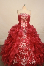 Exquisite ball gown strapless floor-length quinceanera dresses Style X042496