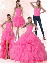 Fashionable Strapless Floor Length Quinceanera Dress with Beading and Ruffles PDZY724TZA2FOR