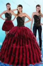 Flirting Multi Color Sweetheart Sweet 16 Dresses with Ruffles and Beading XFNAO787TZA1FOR