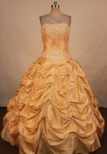 Gorgeous Ball Gown Strapless Floor-length Quinceanera Dresses Appliques with Beading Style FA-Z-0233