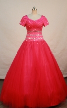 Modest Ball gown Scoop Floor-length Quinceanera Dresses Style FA-W-268