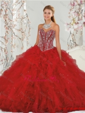 Most Popular Beading and Ruffles Red Dresses for Quinceanera QDDTA4001FOR