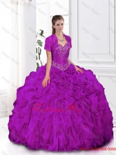 Most Popular Fuchsia Sweetheart Quinceanera Gowns with Beading SJQDDT111002-2FOR