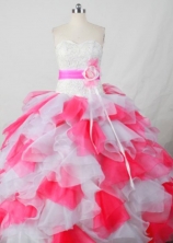 Perfect Ball Gown Sweetheart Neck Floor-Length Pink Beading Quinceanera Dresses Style FA-S-405