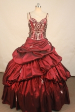 Popular ball gown straps sweetheart-neck floor-length taffeta quinceanera dresses TD2458