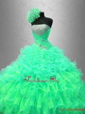 Ruffles and Sequined Beautiful Sweet 16 Dresses with Strapless SWQD044-2FOR
