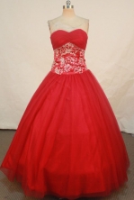 Simple Ball Gown Sweetheart Floor-length Quinceanera Dresses Appliques with Beading Style FA-Z-0282