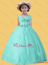  Scoop Appliques Ball Gown Apple Green Little Girl Pageant Dress LGZY590FOR