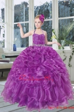 2015 Romantic Beading and Ruffles Organza Little Girl Pageant Dress with HalterXFLG5805FOR