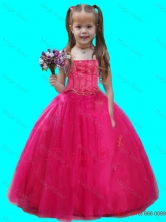 2016 Hot Pink Ball Gown Beading and Ruching Tulle Little Girl Pageant DressLGZY140FOR