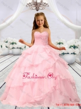 Baby Pink Beaded Decorats Little Girl Pageant Dress with LayersLGMLXN911415FOR