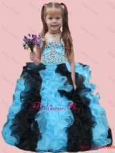 Ball Gown Strapless Beading Ruffles and Beading Muti Color Little Girl Pageant Dress LGFFQD042FOR