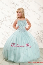 Spring Luxurious Beading and Ruffles Little Girl Pageant Dress in Aqua BlueXFLGA02FOR