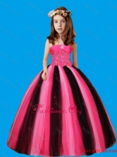Strapless Ball Gown Beaded Decorate Waist Litle Girl Pageant Dress LGZY483FOR