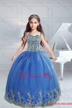 The Most Popular Straps Appliques 2015 Royal Blue Little Girl Pageant DressXFLG5690FOR