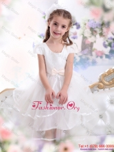 2015 Scoop White Little Girl Pageant Dresses with Bowknot and RufflesWMDLG015FOR