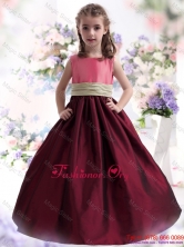 Perfect Multi Color Ruffled 2015 Flower Girl Dress with SashWMDLG038FOR