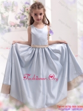 Silver Scoop 2015 Comfortable Flower Girl Dress with Waistband WMDLG021FOR
