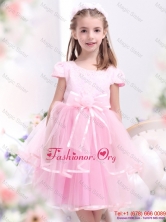 Unique Bowknot and Appliques Little Girl Dresses for 2015WMDLG032FOR