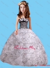 2015 Fall  Pretty Zebra White and Black Strapless Little Girl Pageant Dress LGZY407FOR