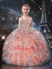 Best Ball Gown Straps Beading Little Girl Pageant Dresses for Fall  LGDTA99002FOR