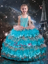 Best Straps Ruffled Layers Little Girl Pageant Dresses for 2016 LGDTA112002FOR